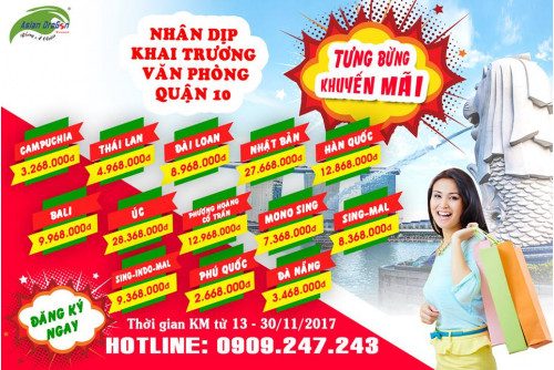 Chương trình khuyến mãi giá sốc nhân dịp khai trương Văn phòng Quận 10